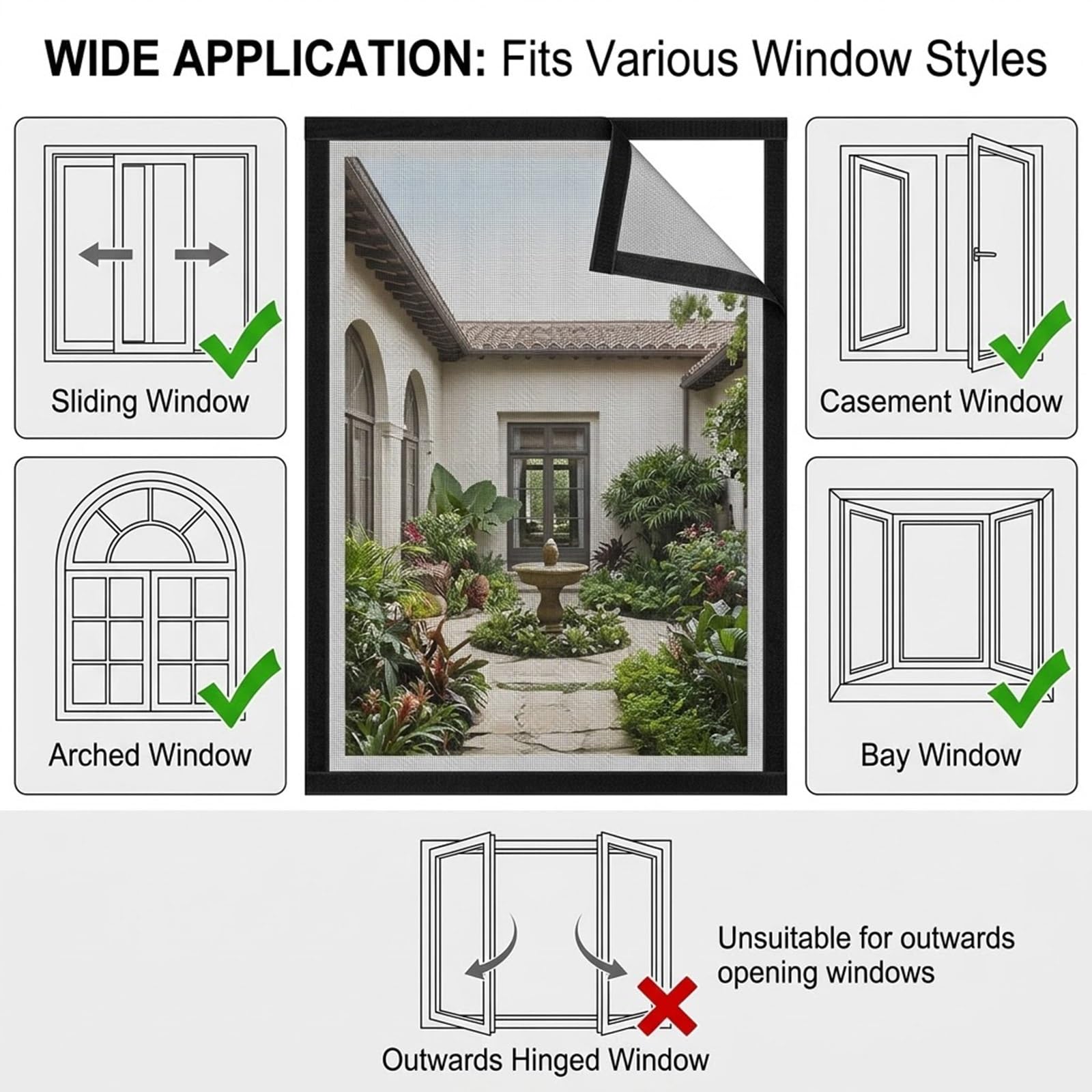 Fliegengitter Moskitonetz, Insektenschutz Fenster Mit Klebeband, Selbstklebend Fliegennetz, Ohne Bohren, Katzengitter Fenster Für Schlafzimmer Wohnzimmer Küche(Weiß,75x79in/191x201cm)