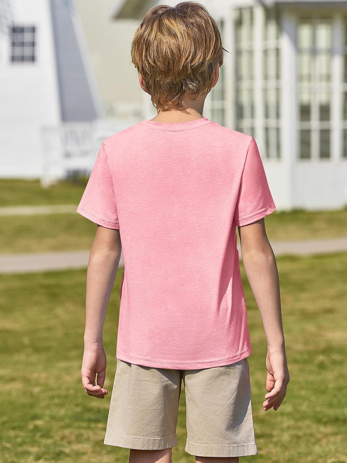 Haloumoning Boys Short Sleeve Shirts Kids Summer Crewneck T-Shirts Casual Tops Tees 5-14 Years - Image 6