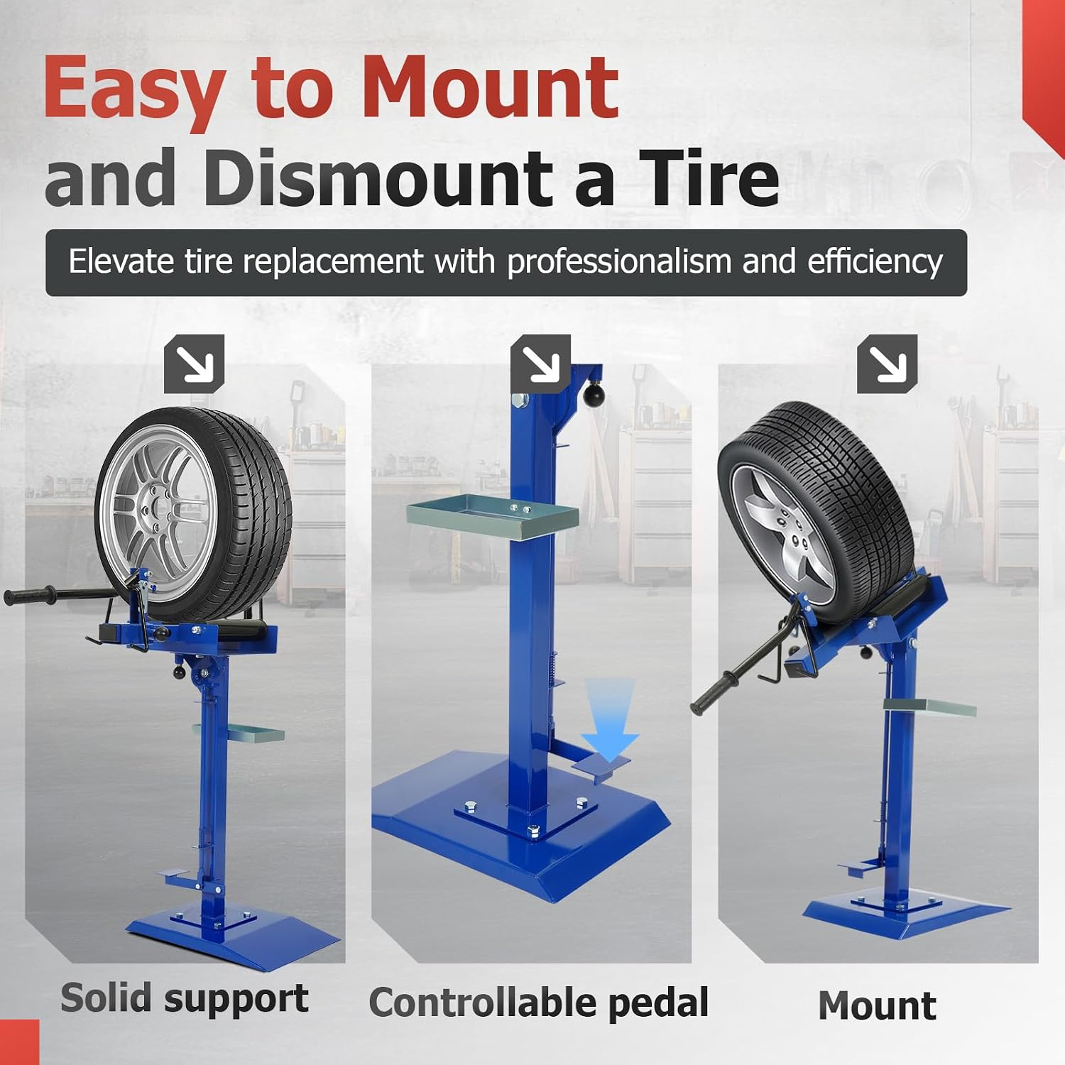 Universal Tire Changer Manual Car Small Truck Tire Spreader Repair Tool Steel Powder Coated