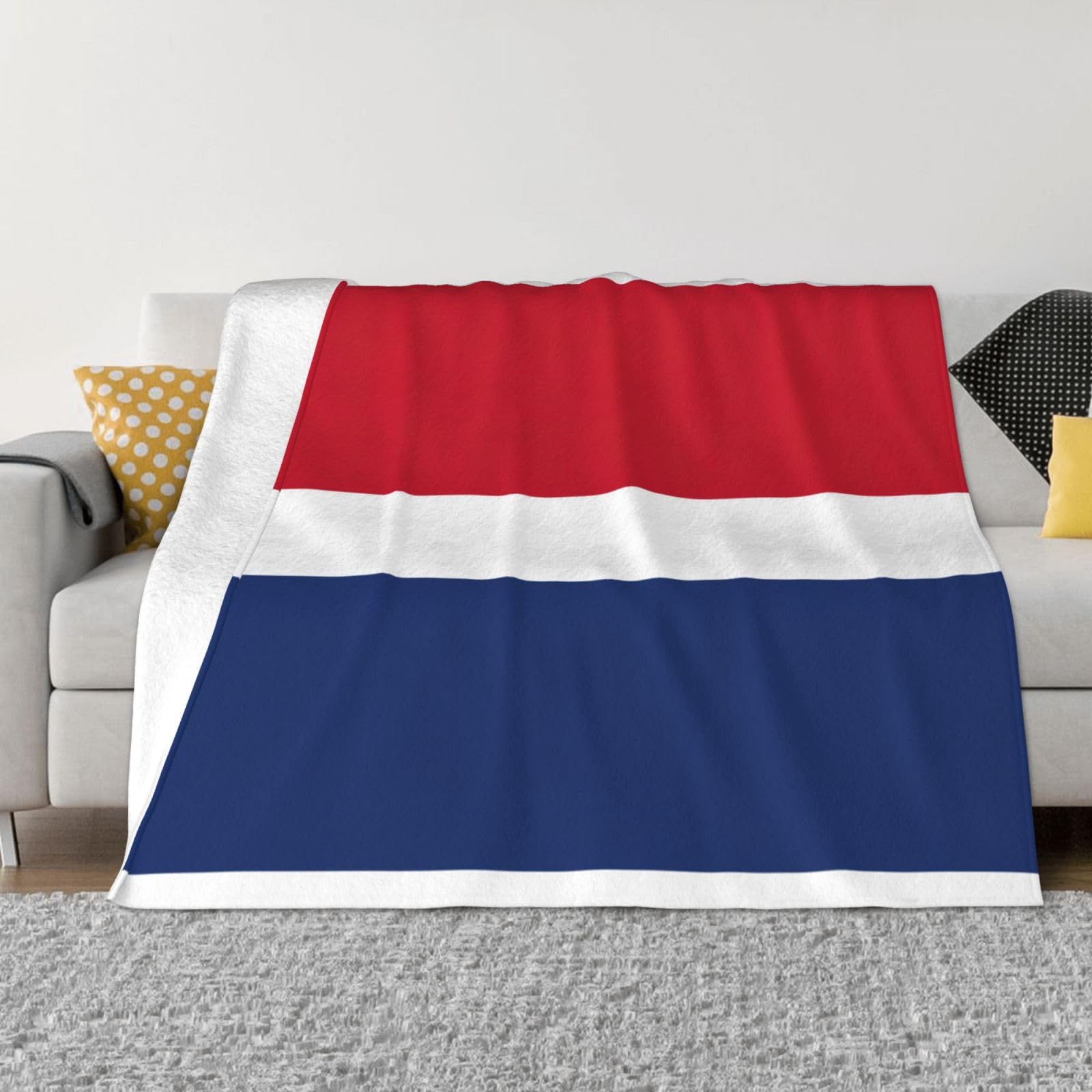 Couverture micro-polaire drapeau néerlandais en flanelle douce