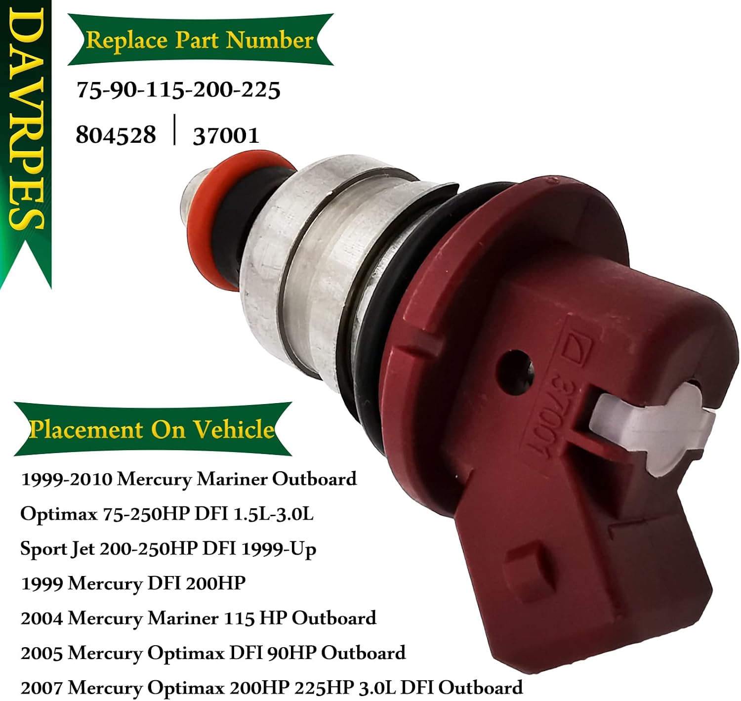 4PCS 804528 Fuel Injector Fuel Spray Nozzle Engine For Mercury Mariner Outboard Optimax DFI 1.5L-3.0L Replace#75-90-115-200-225｜37001