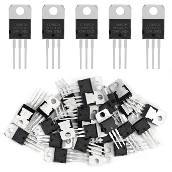 30PCS IC L7805 L7805CV Linear Positive Fixed 1 Output 5V 1.5AAmp Integrated Circuits L7805 Linear Positive Voltage Regulators for Electronic Components