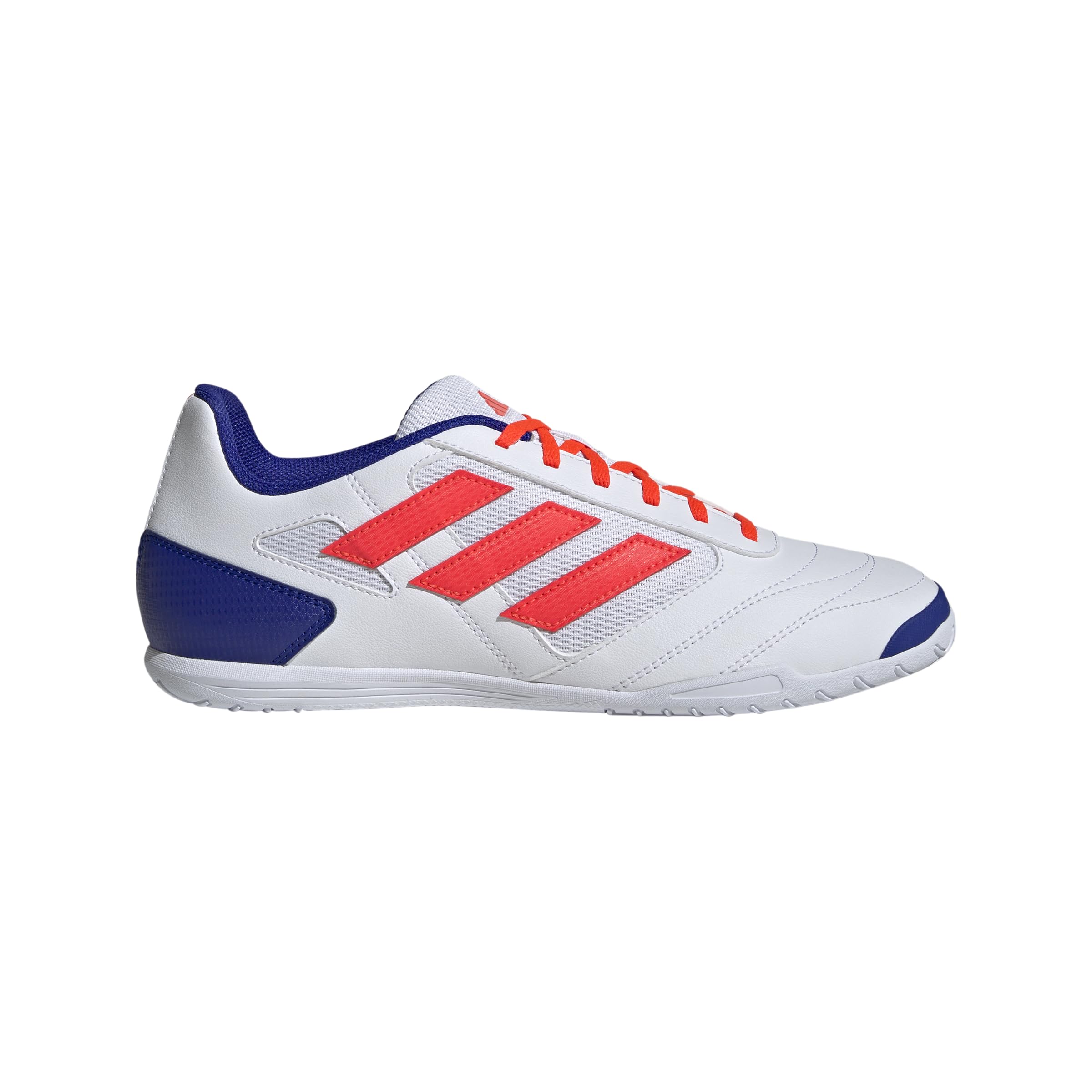 adidas Men's Super Sala 2 Indoor Sneaker, White/Solar Red/Lucid Blue, 12