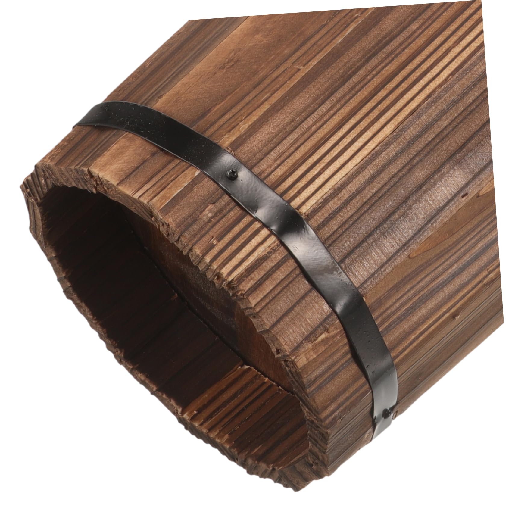 FUNOMOCYA Space-saving Umbrella Stand Holder Rustic Wooden Bucket Indoor Hotel Rack