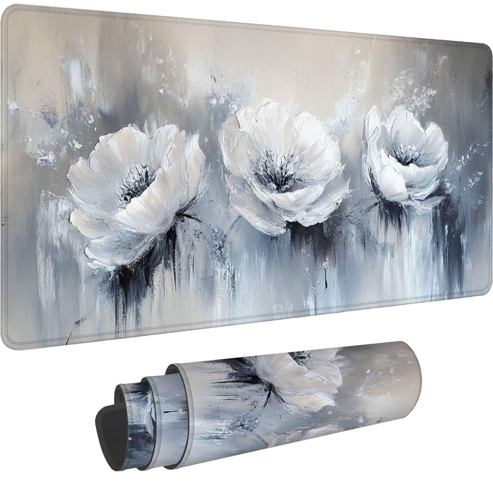 Podkładka pod mysz do gier 120 x 60 cm XXL podkładka pod mysz retro antypoślizgowa mata na biurko, podkładka pod mysz z przeszytymi krawędziami, wodoodporna podkładka pod mysz, duża rozszerzona