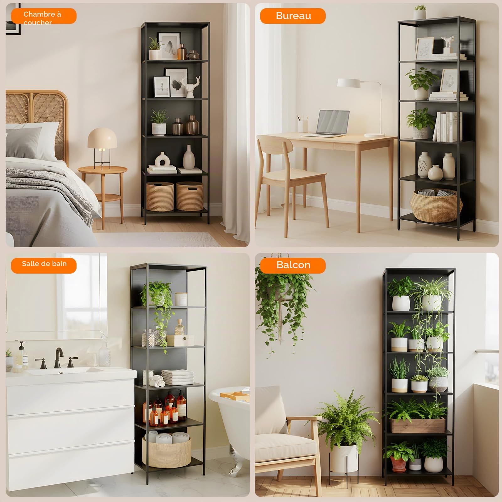 EGGREE Vitrine pour Collection Ouverte avec Éclairage LED, Meuble Vitrine d'Exposition à 6 Couleurs avec 6 Tablettes en Bois et Structure Métal, pour Figurines, Sneakers, Vins, 60x30x178 cm