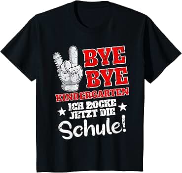 MoonWorks Kinder T-Shirt „Bye Bye Kindergarten“ – Lustiges Einschulungsgeschenk Für Jungs 2025