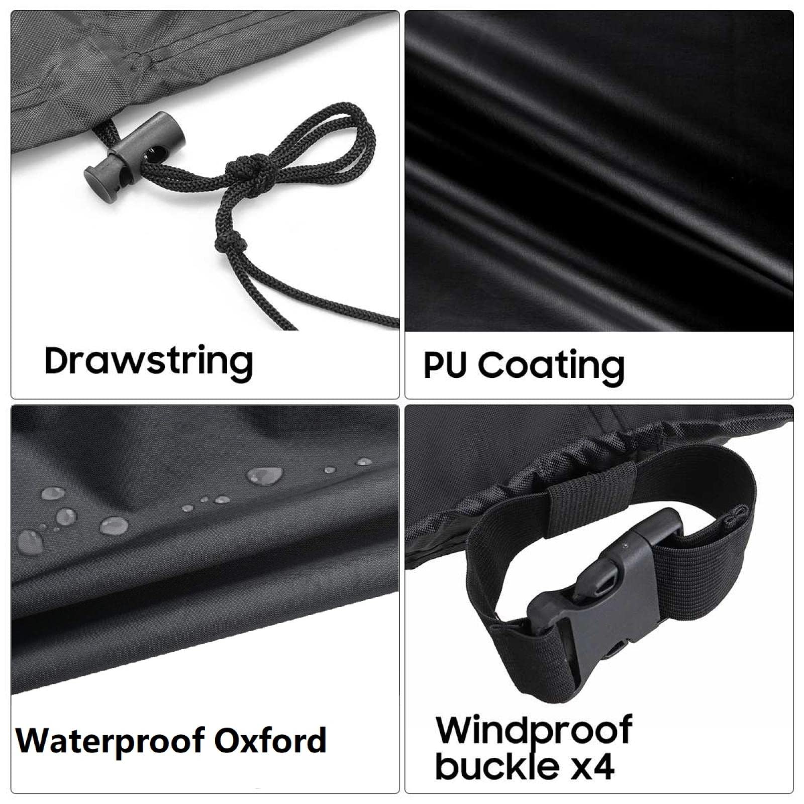 Funda impermeable para caja de almacenamiento de jardín al aire libre, 145 x 100 x 75 cm, tela 420D resistente a los rayos UV, resistente a los rayos UV, protector de mesa de ratán negro resistente a