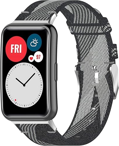 Pulsera de nailon compatible con Huawei Watch Fit, Watch Fit New, Watch Fit New Edición Especial B39, correa de repuesto de silicona suave para