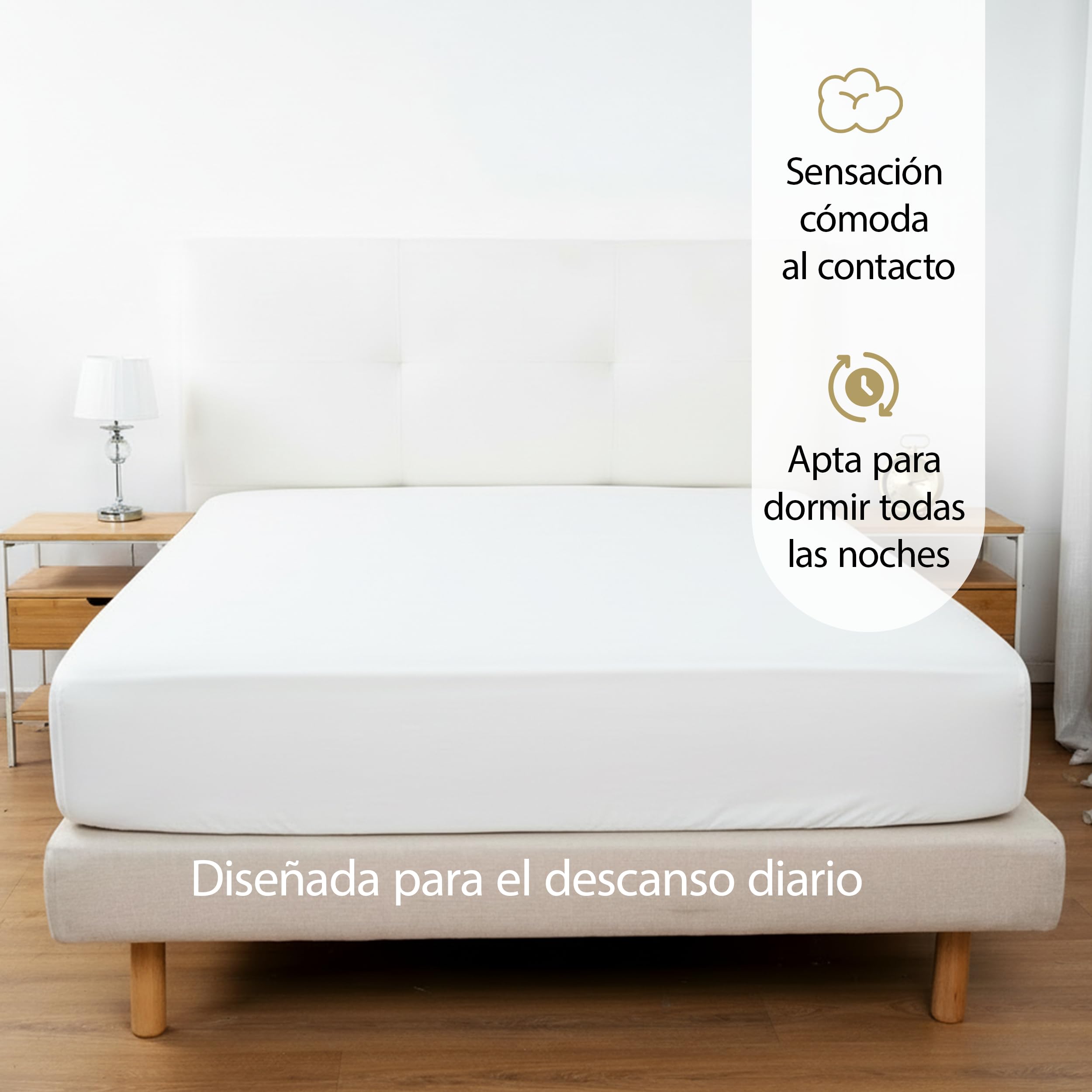 Sábana Bajera Ajustable Microfibra Suave 90x190/200 - Altura 30 cm - Transpirable, Elástica y Lavable - Blanco, 2 Unidades