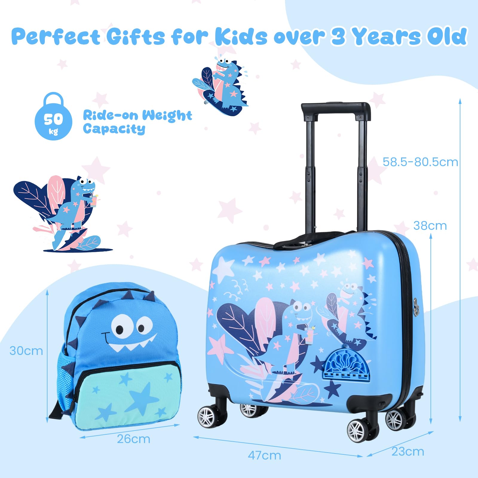 SOARS Valise et Sac à Dos Enfant 58 kg, Matériau Sûr et Durable, Léger de 2,5 kg