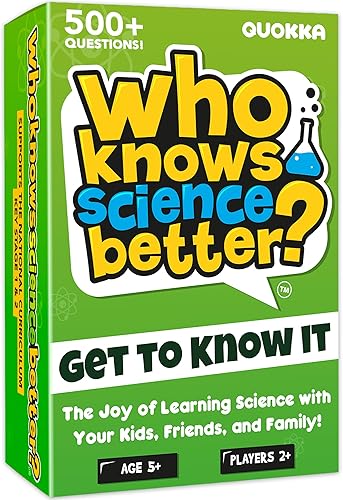 Miniatura 16 de QUOKKA ¿Quién sabe mejor? - Set 4 en 1 - Juego de cartas de trivia familiar | Preguntas divertidas de aprendizaje y educativas para familias | Apto