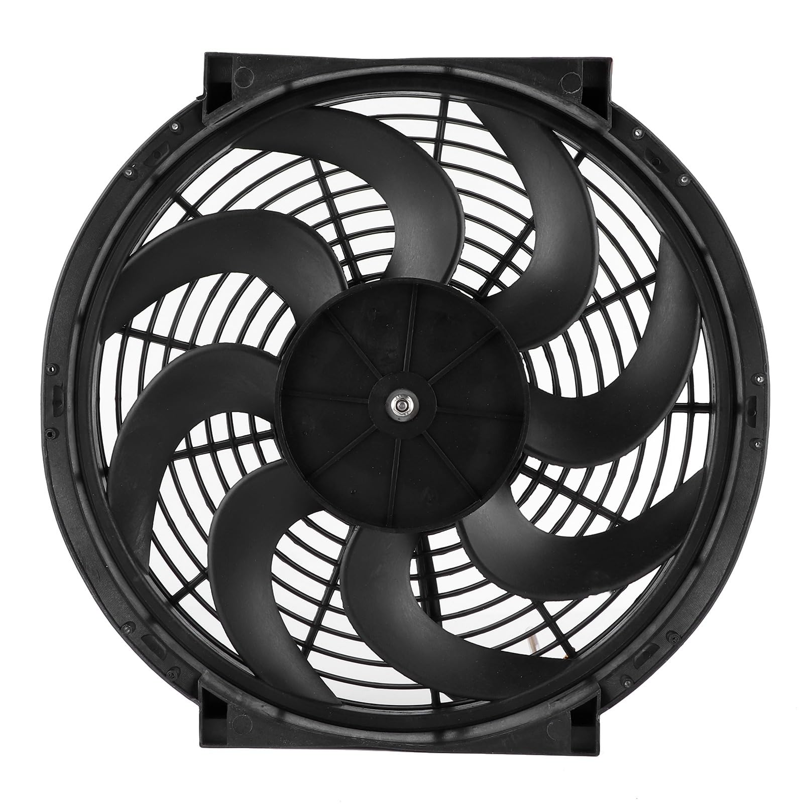14 Zoll Slim Fan Push Pull Elektrischer Kühlerlüfter Auto Modifizierte Teile 12V 90W mit Montagesatz Universal Schwarz