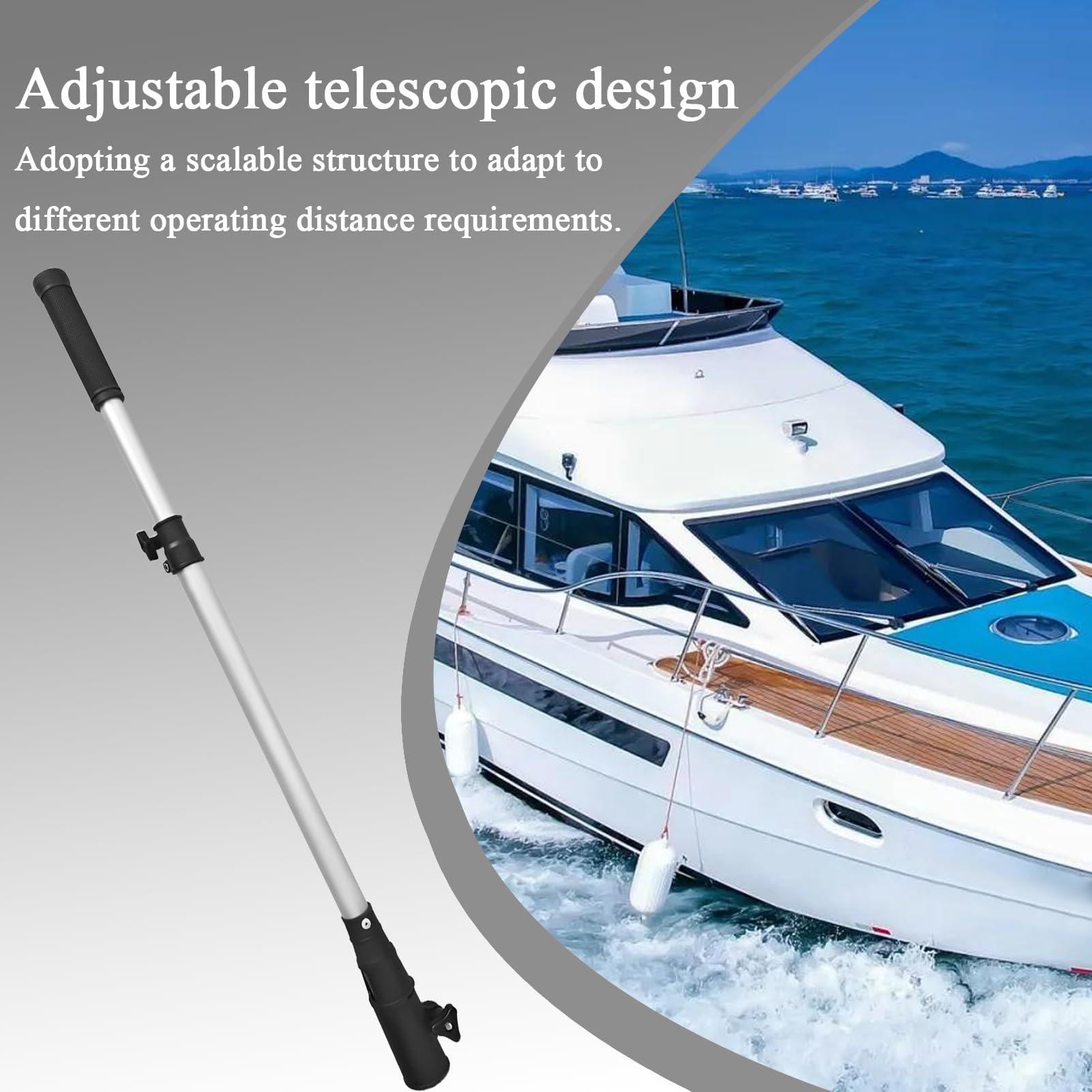 Maniglia prolunga timone fuoribordo Motori Barca | Prolunga Telescopica Ergonomica Per Timone Per Esterni Mare Laghi Canoa Professionisti Principianti Donne Uomini Adulti