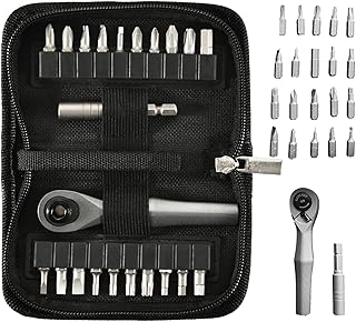 ラチェットドライバー セット - マルチビット精密レンチツールキット,22点式磁石付き修理用ラチェットドライバーセット ケース付き,自動車 家具 DIY プロジェクト 電子機器 コンピューター 眼鏡修理用