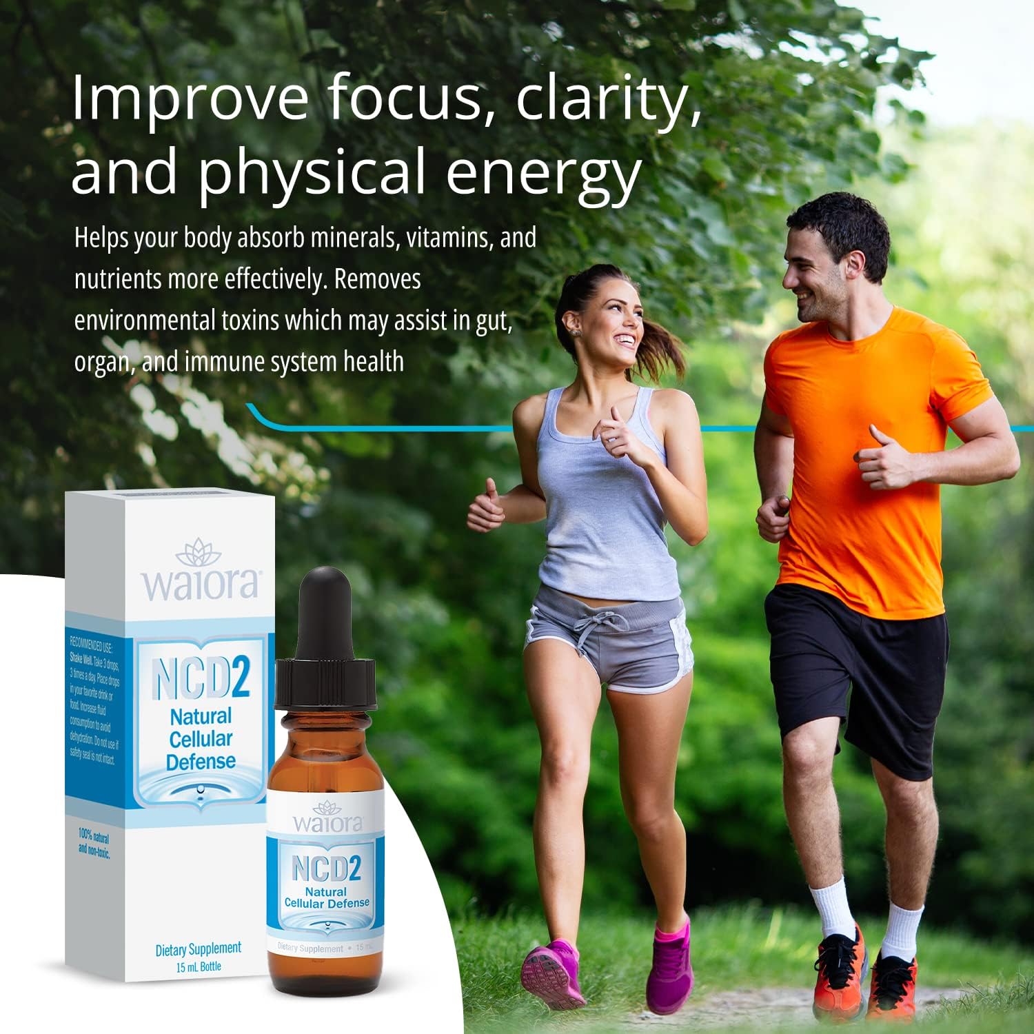 NCD2 Liquid Mineral Supplement, Advanced Cellular Support Formula, Daily Digestive & Detox, Immune, pH Balance, Cleansing; Easy-to-Use Drops (Three .5 oz Bottles, 270 serv.) by Waiora