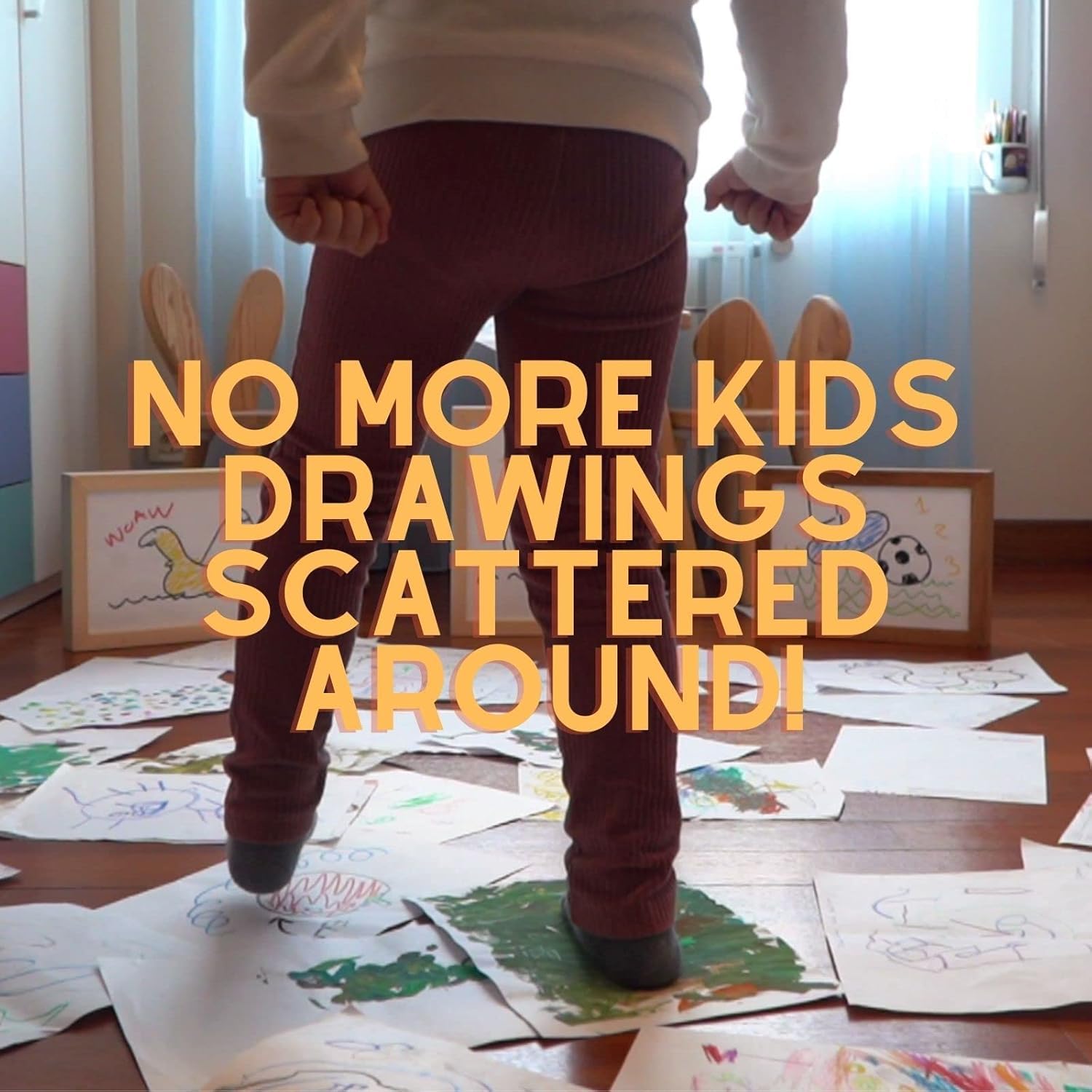 Cadres artistiques pour enfants interchangeables, cadre artistique pour enfants, cadre de projet artistique pour enfants, cadre de taille A4 - Cadre sans verre, sans danger pour vos enfants (Noir)