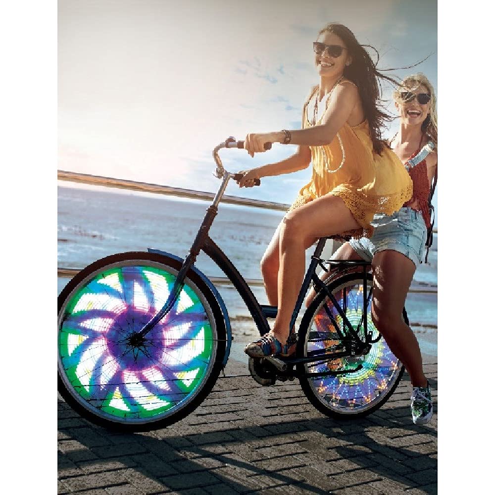 Luz de 32 LED Radio Rueda Bici Bicicleta 30 Patrones Motivos Llanta Luces Colores