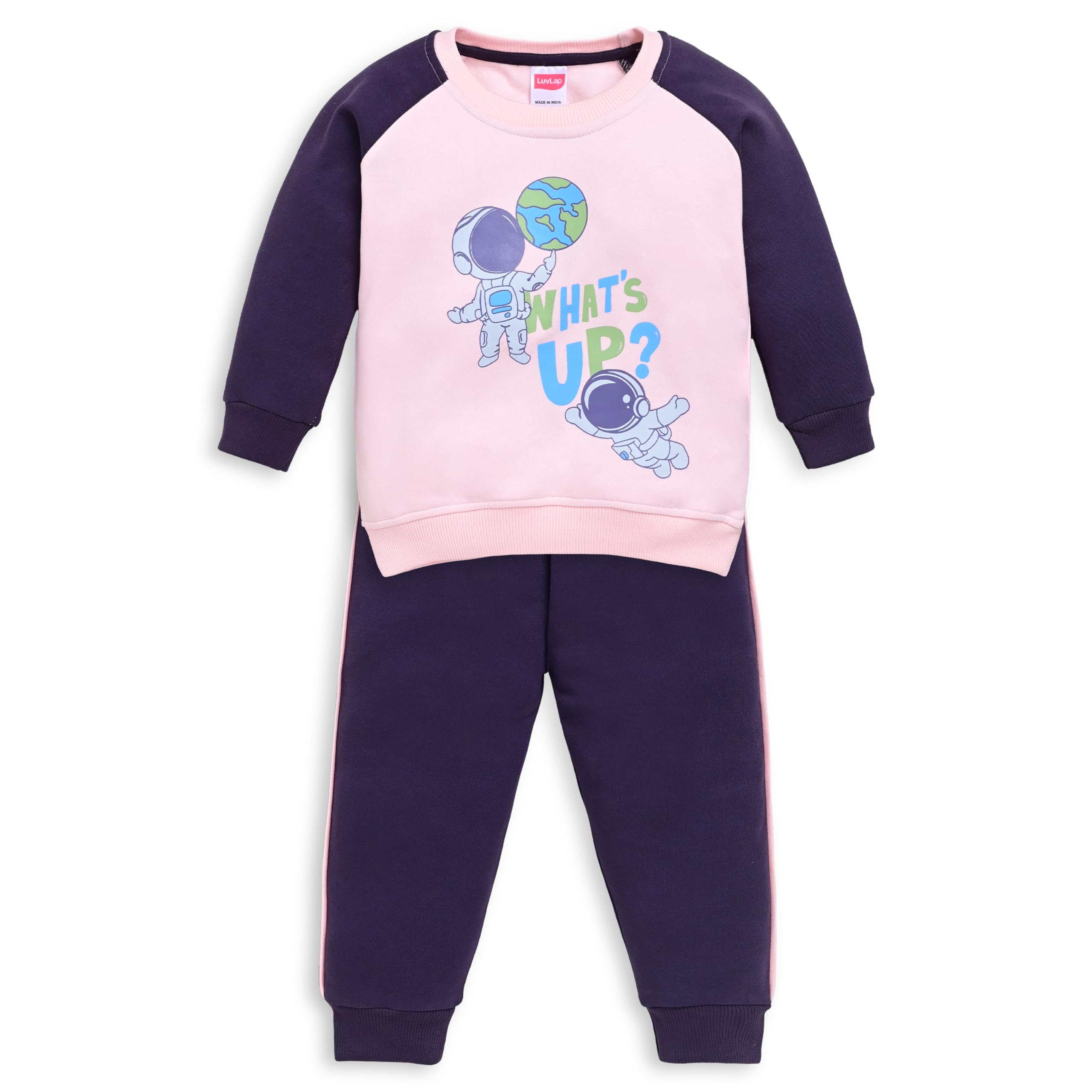 luvlap Baby Boys Full Sleeve Sweatshirt & Pyjama Set-picture-1