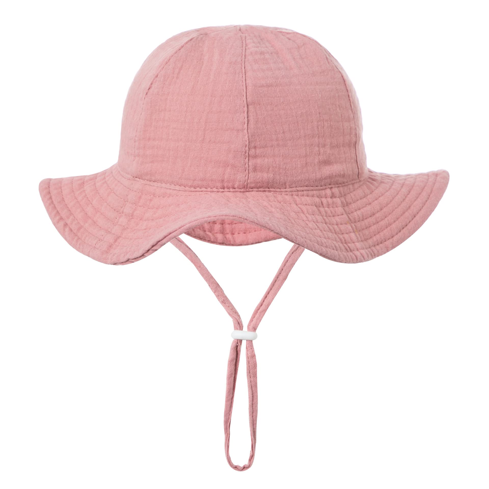 PythJooh Infant Baby Girl Boy Cotton Sun Hat Newborn Soft Cotton Bucket Hats with Adjustable Chin Strap for 3-12Months — view 8