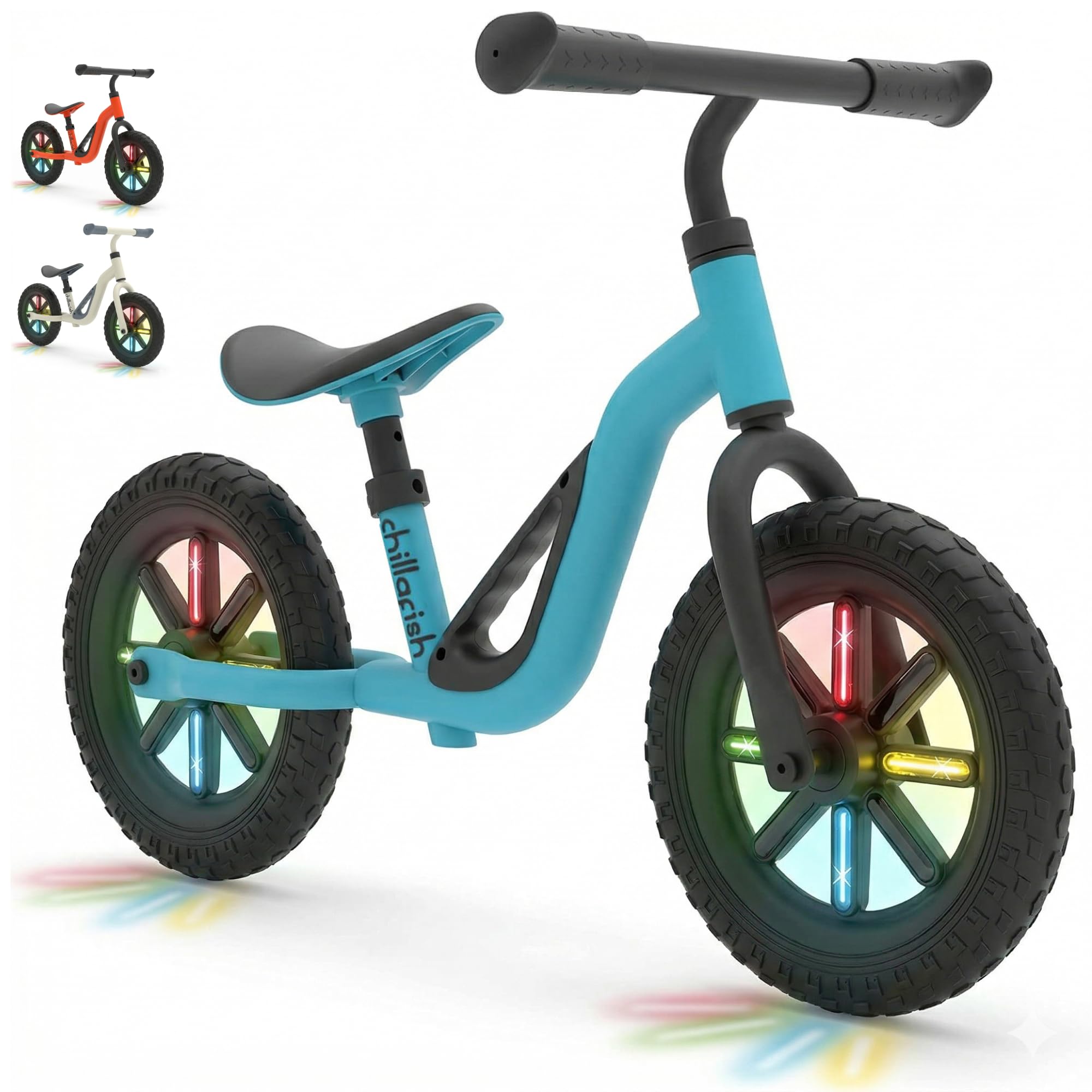 Chillafish Kids Balance Bike with Light-Up Wheels | Charlie Glow Lightweight Push Bike with Adjustable Seat & Handlebar | 10" Wheels & Carry Handle | Pedal-Free Toddler Ride | Age 18 Months - 4 Years — image 1