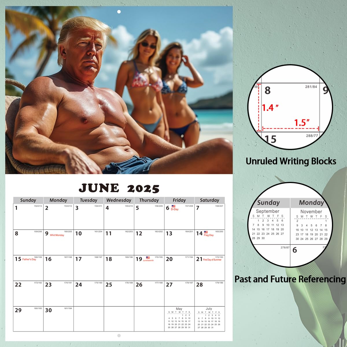 Calendario de pared 2025 de Donald Trump