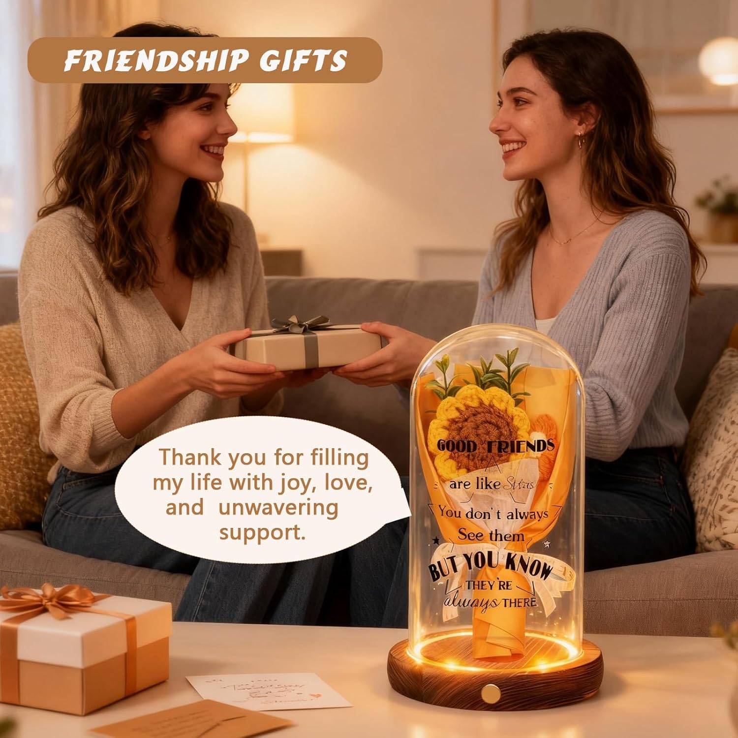 Friendship Gifts for Women-"Good Friends are Like Stars" Unique Best Friend Birthday Gifts for Women Friends Bestie BFF Coworker,Valentine Gift for Her,Friendship Jar Light Night Table Decor - Image 6