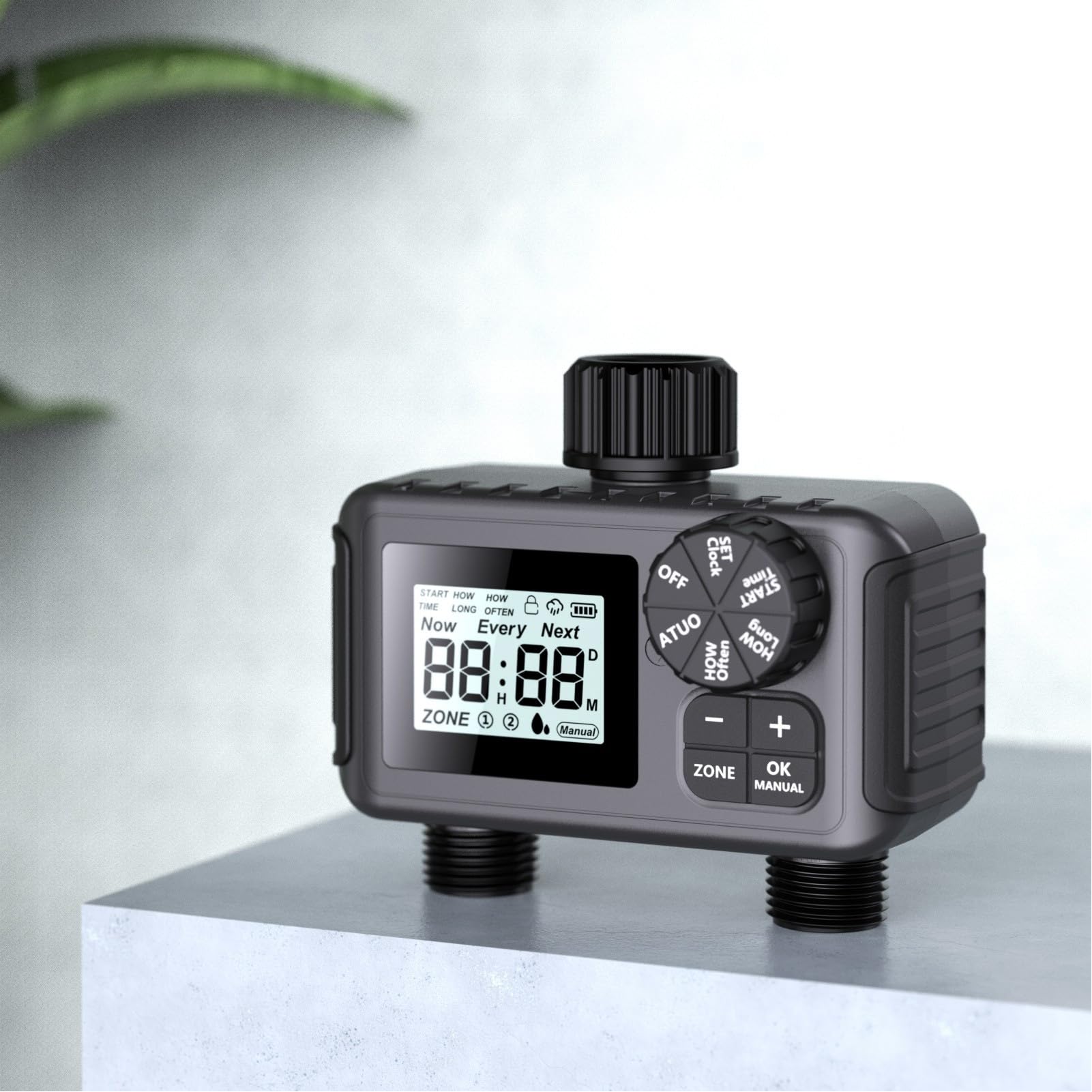 NH3/4 pollici timer per irrigazione 2 zone grande schermo timer per irrigatore esterno irrigazione automatica tubo da giardino timer per rubinetto con porta sensore pioggia