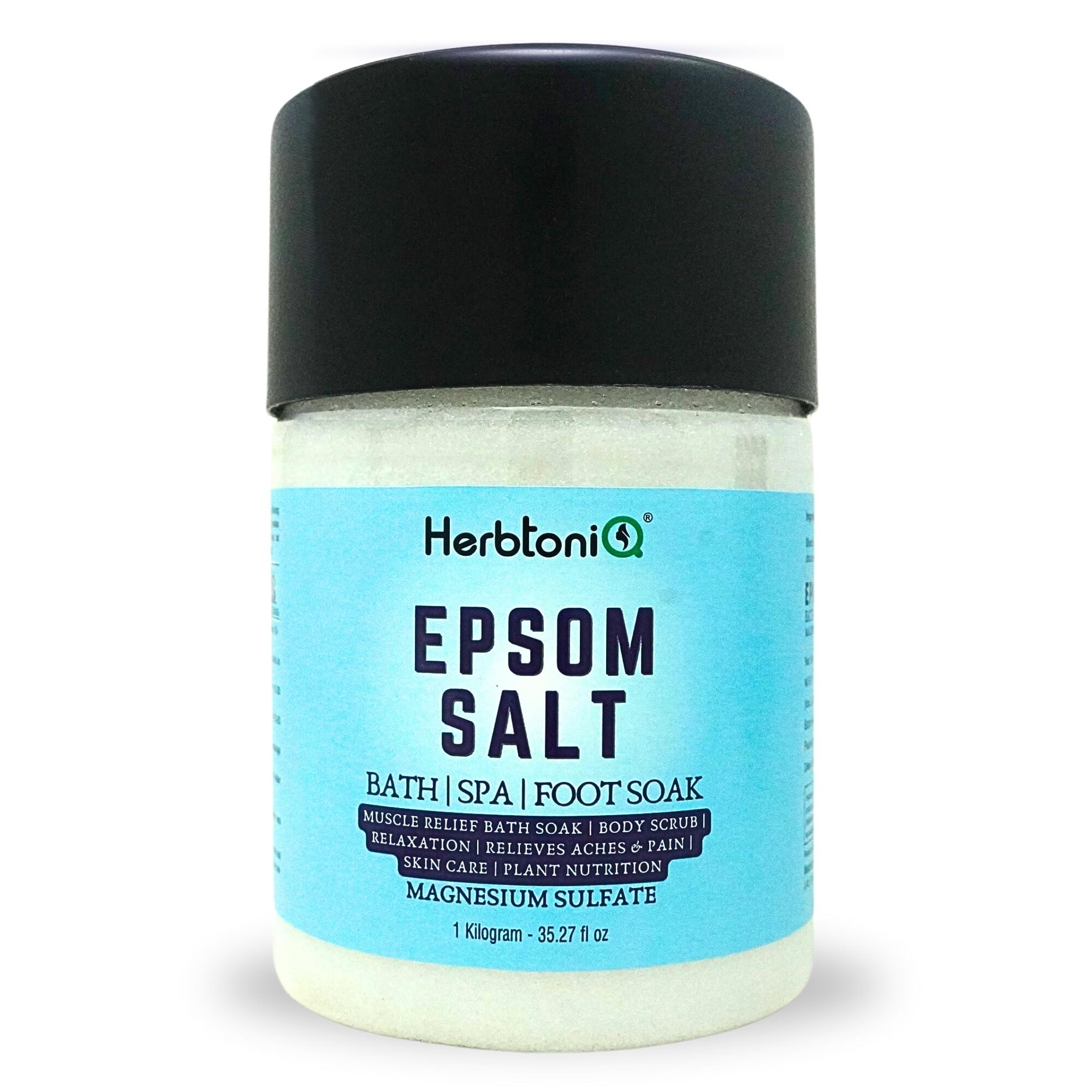 HerbtoniQ Epsom Bath Salt Crystal Granules, For Muscle Relief, Pain Relief, Skin Care, Scrub, Exfoliation, Foot Soak, Plant Care, Versatile Uses | 1 Kilogram (1kg)-image-31