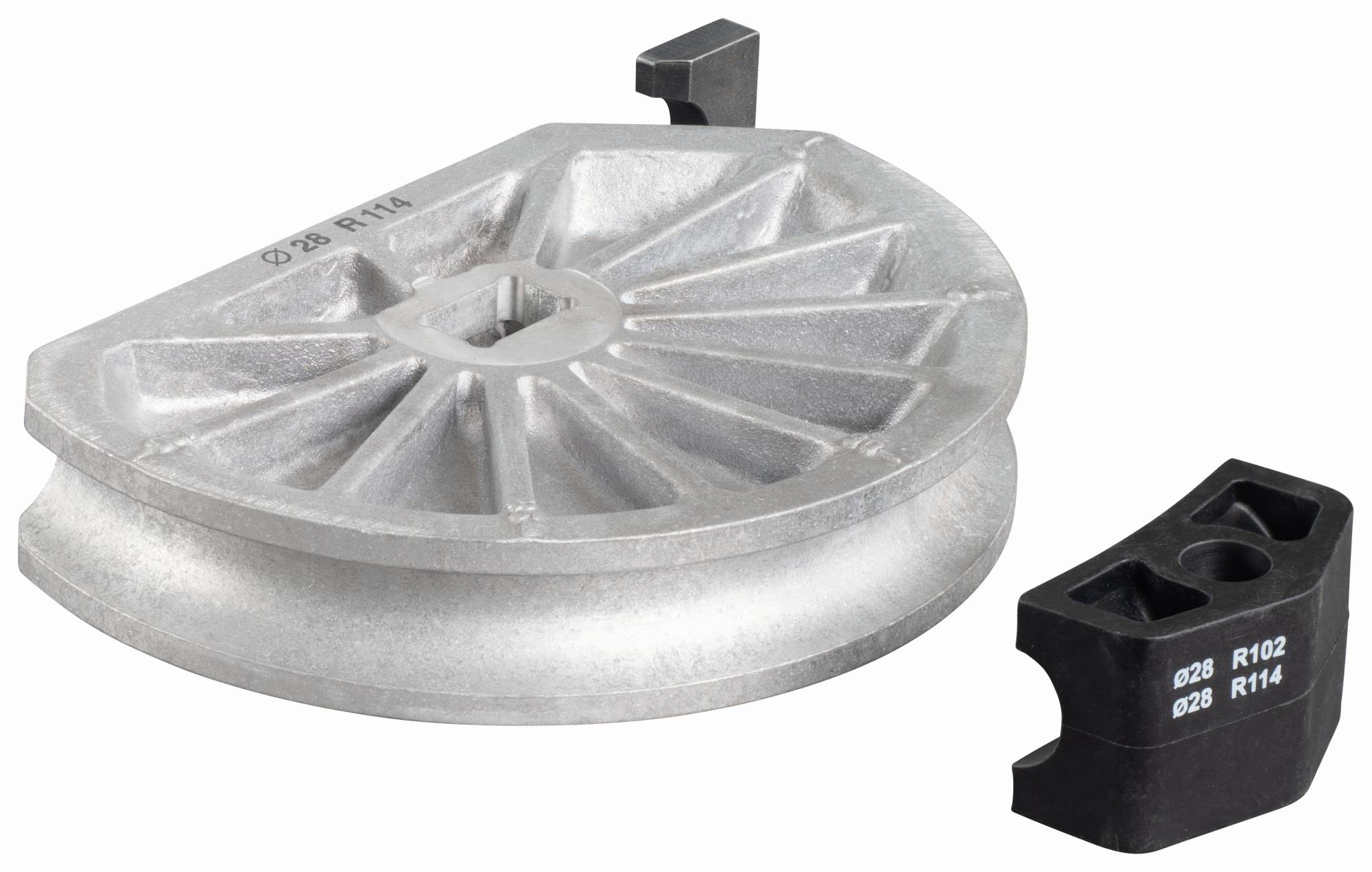 Roller's Arco Accessories - Bending Segment and Sliding Piece for Material-Appropriate Bending without Cracking and Folding in Pipe Processing (Diameter 28 R114 mm)