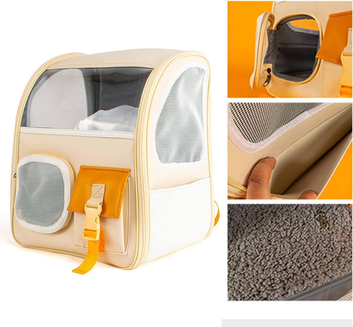 Bolsa de Viaje para Mascotas, Mochila Portamascotas con Ventana Transparente, Bolsa De Viaje para Gatos, Bolsa Portamascotas Multifunción Viajes al Aire Libre