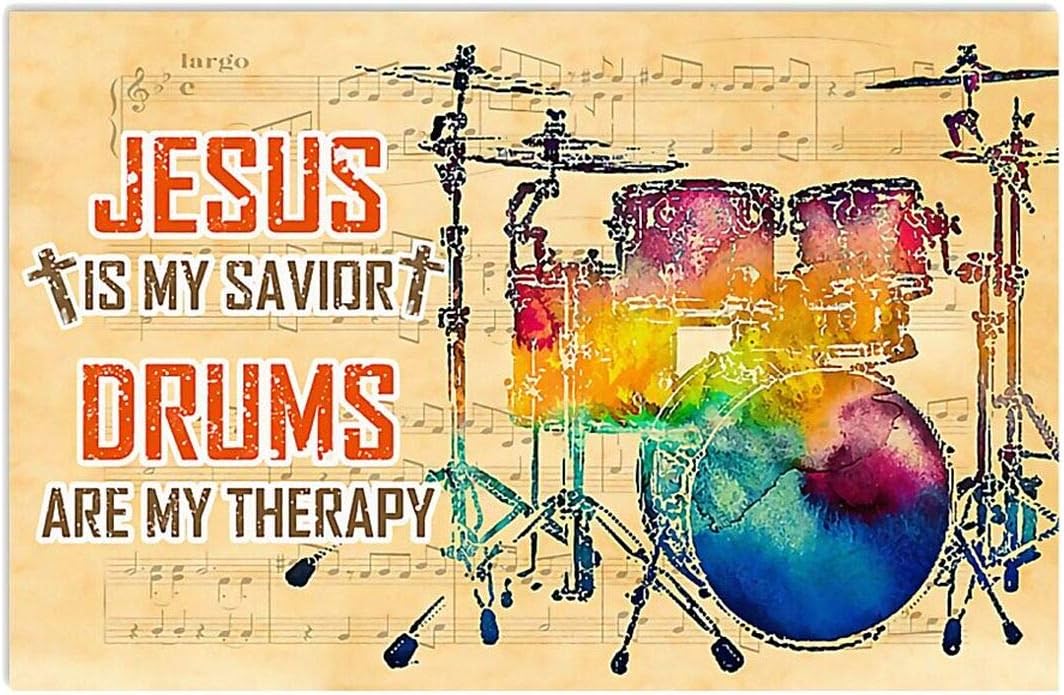 Jesus is Drummer's Savior Drums are Drummer's Therapy