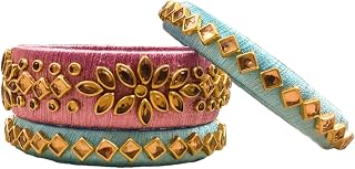 Yaalz Silk Thread Kundan Stone Work Fancy Designer Wedding Chuda Bangle Sets For Women Kids Girls In Multiple Colors Price In India