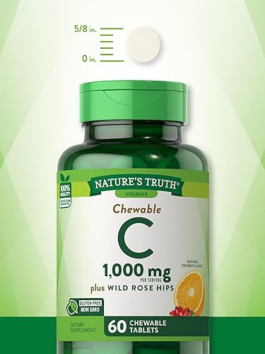 Miniatura 3 de Vitamina C masticable con escaramujos  500 mg  60 tabletas  Suplemento vegetariano, sin OMG y sin gluten  por Nature's Truth