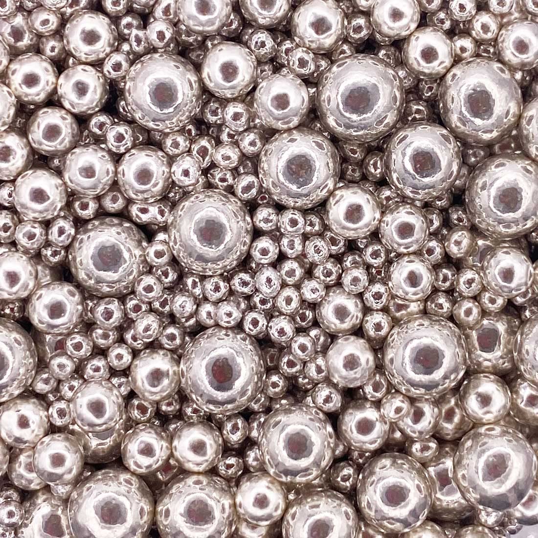 A Pinch Of - Pearls Mix - High Shine Silver Cake Topper Sprinkles - 30g Edible Shimmer Ball Cupcake Decorations - Weddings, Christenings & Parties