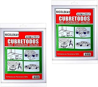 Painter Plastic Drop Cloths Sheet,Waterproof Anti-dust Furniture Cover,9x12 Feet Disposable Tarp for Painting 2 Piece