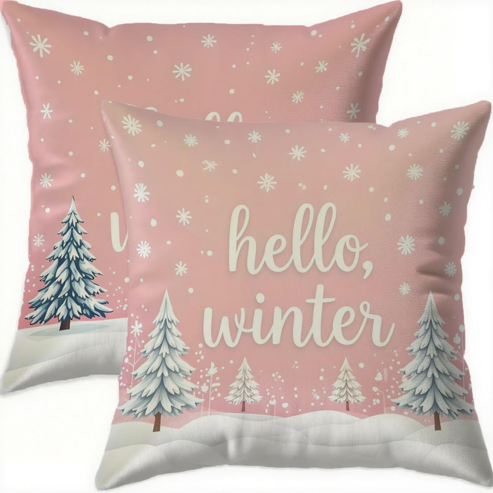 Taies d'oreillers 60x60 velours rose imperméable haut de gamme H376