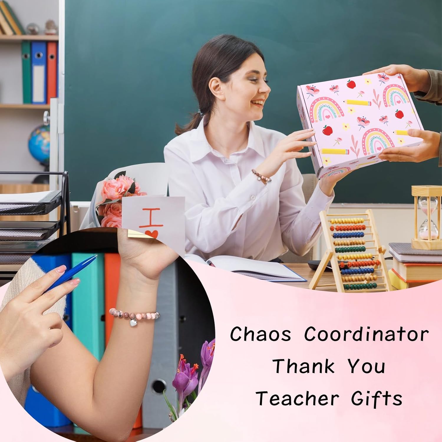 Teacher Appreciation Gifts for Women, Gifts for Teacher, Best Gift for Teachers, Chaos Coordinator Thank You Women Teachers w 16oz Glass Cup - Image 6