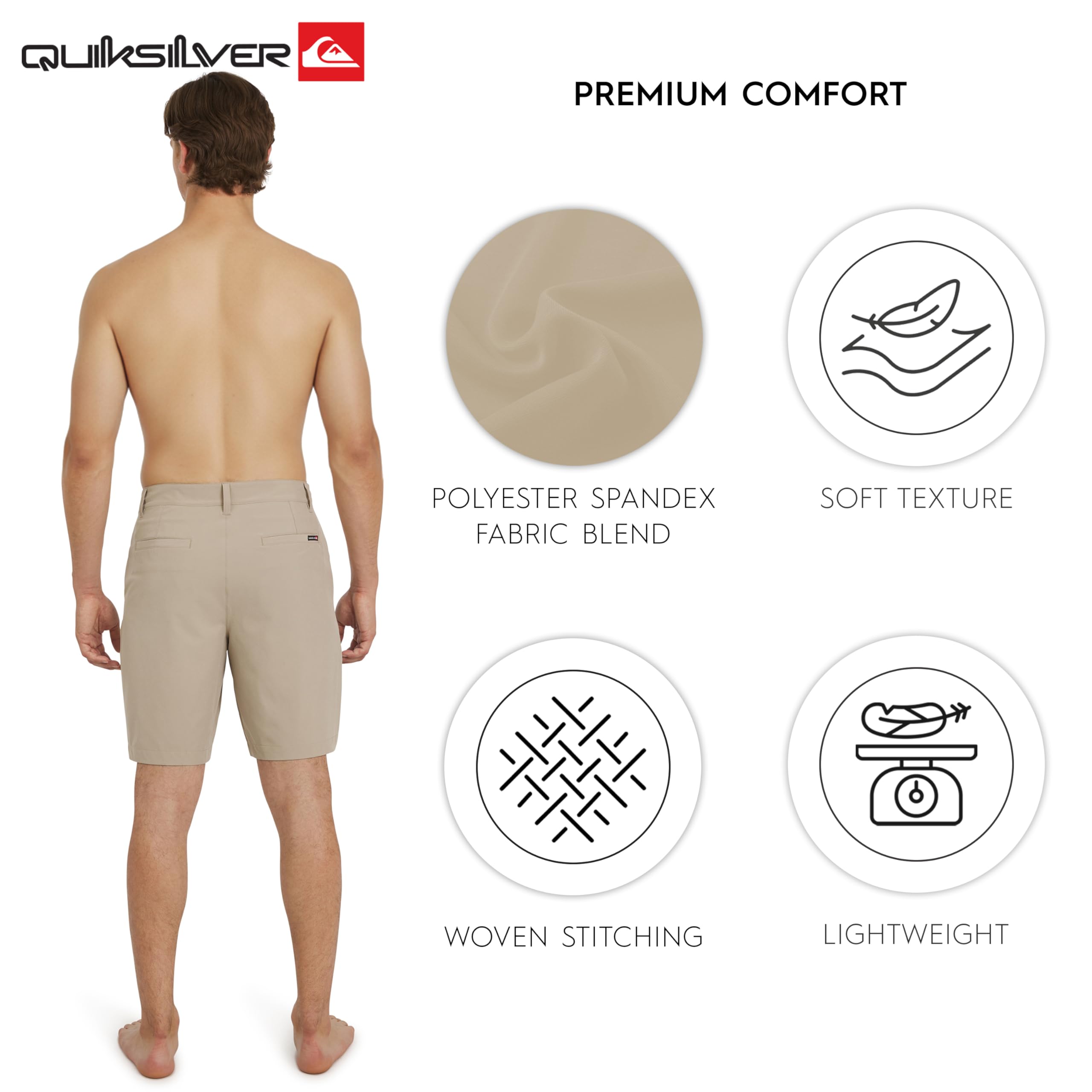 Quiksilver Herren Regular Fit Fixed Waist Water Friendly Active Hybrid Lässige Shorts