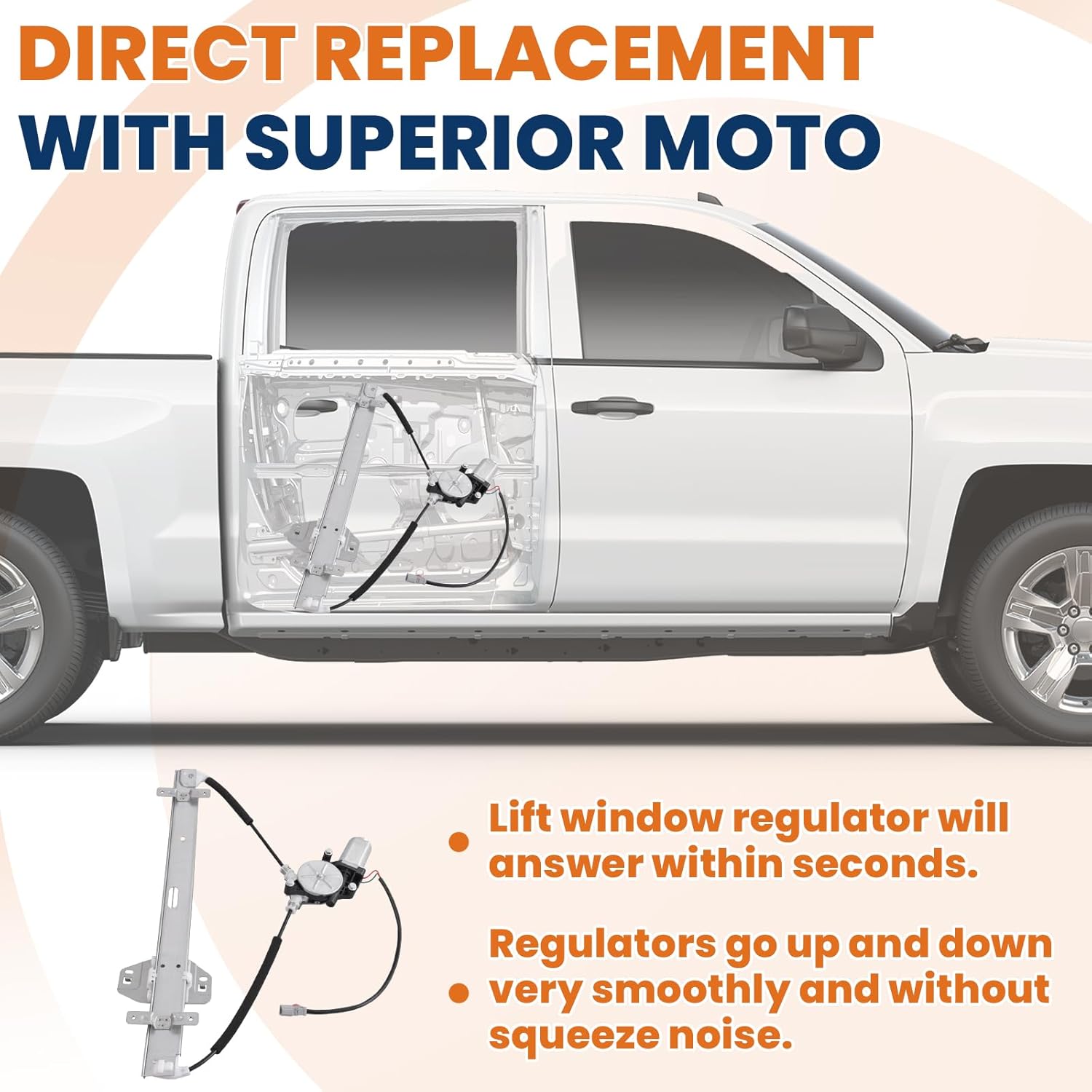748-513 Power Window Regulator Rear Passenger Side Compatible for 2003-2008 Honda Pilot Right Side 72710S9VA02
