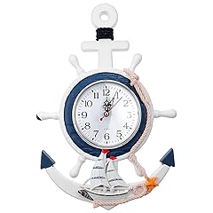 BESPORTBLE Nautical Wall Anchor Clock Beach Theme Ship Clock Coastal Wall Art Decoration product
