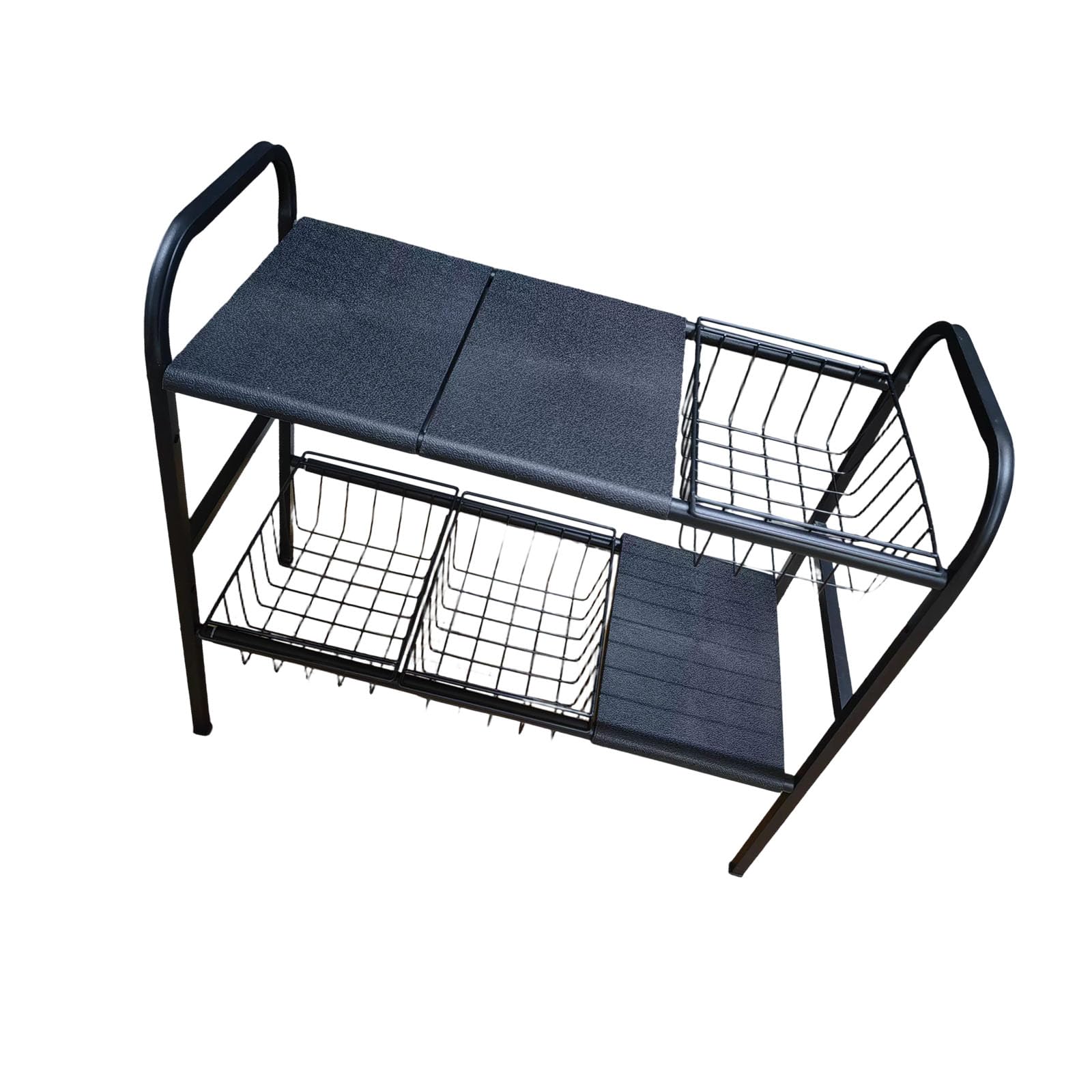 ZEPFJHE Space Saving Expandable Kitchen Shelf with 2 Layers for Efficient Storage of Cookware Space Saving Storage Rack