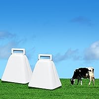 Vista 8 de Bevin Bells Campanas de Vaca de Larga Distancia 10LD (Blanco) Campanas de Navidad Hechas de Acero Fuertes Fabricantes de Ruido con Correa