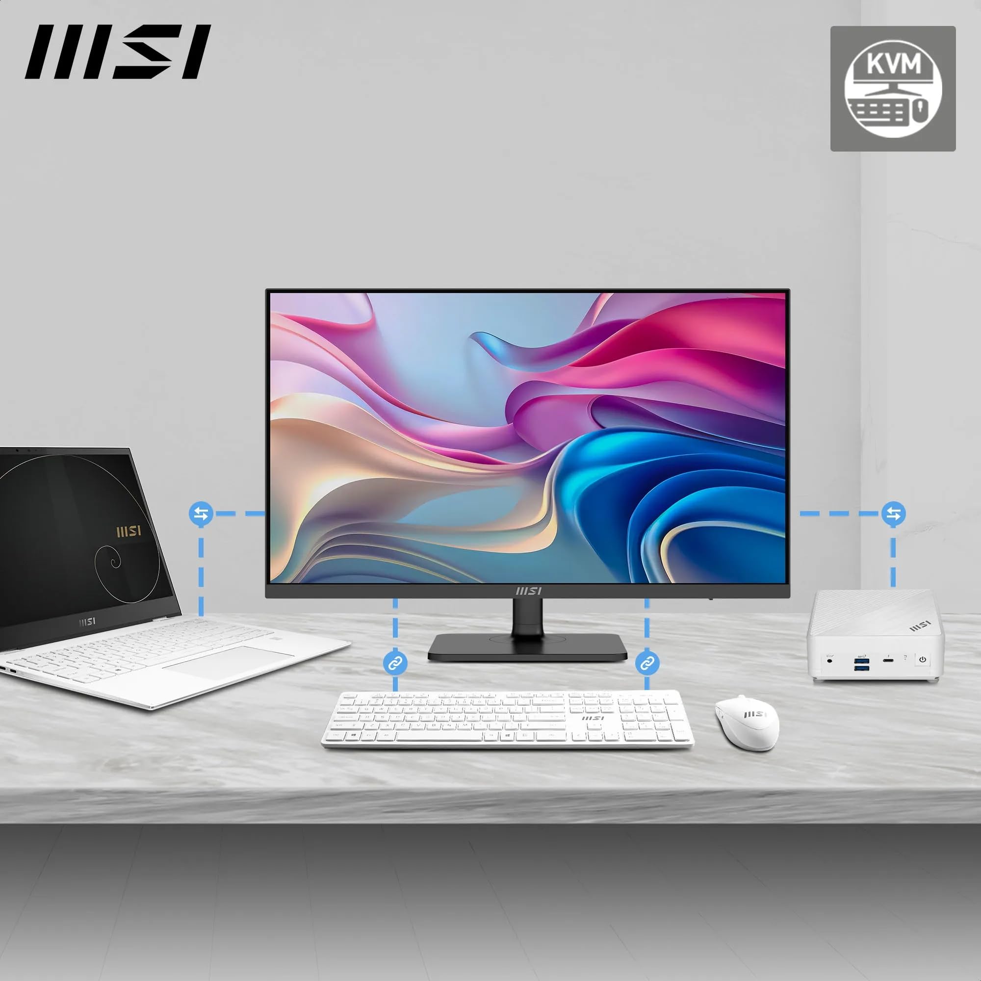 MSI Modern MD272UPHG 27-Zoll-UHD Office Monitor – 3840 x 2160 IPS Panel, 60 Hz, Eye-Friendly Screen, VESA Mountable, 4-Wege Adjustable – HDMI 2.0b, DisplayPort 1.4a, Type-C, USB-B, USB-A
