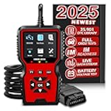 V519 OBD2 Diagnostic Scanner Tool - Vechicle Check Engine Light Code Reader with Battery Voltage Tester, I/M Readiness, Reset, and Code Eraser for All OBDII Car Since 1996 Red
