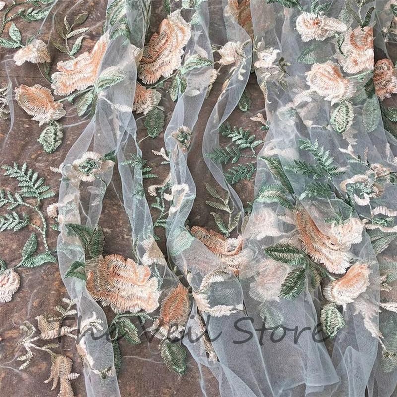Voile mariée Voiles de mariée à Fleurs Ivoire Blanc Longs Accessoires Sauvages for mariées Jardin Vert pour s'Habiller(White,90cm)