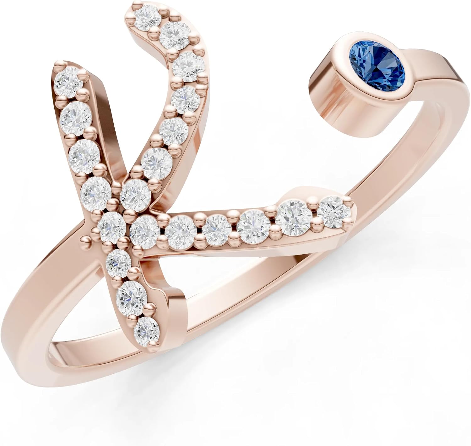 PEORA Round Cut London Blue Topaz Band Available in Solid 10K, 14K or 18K Ring – White, Yellow or Rose Gold