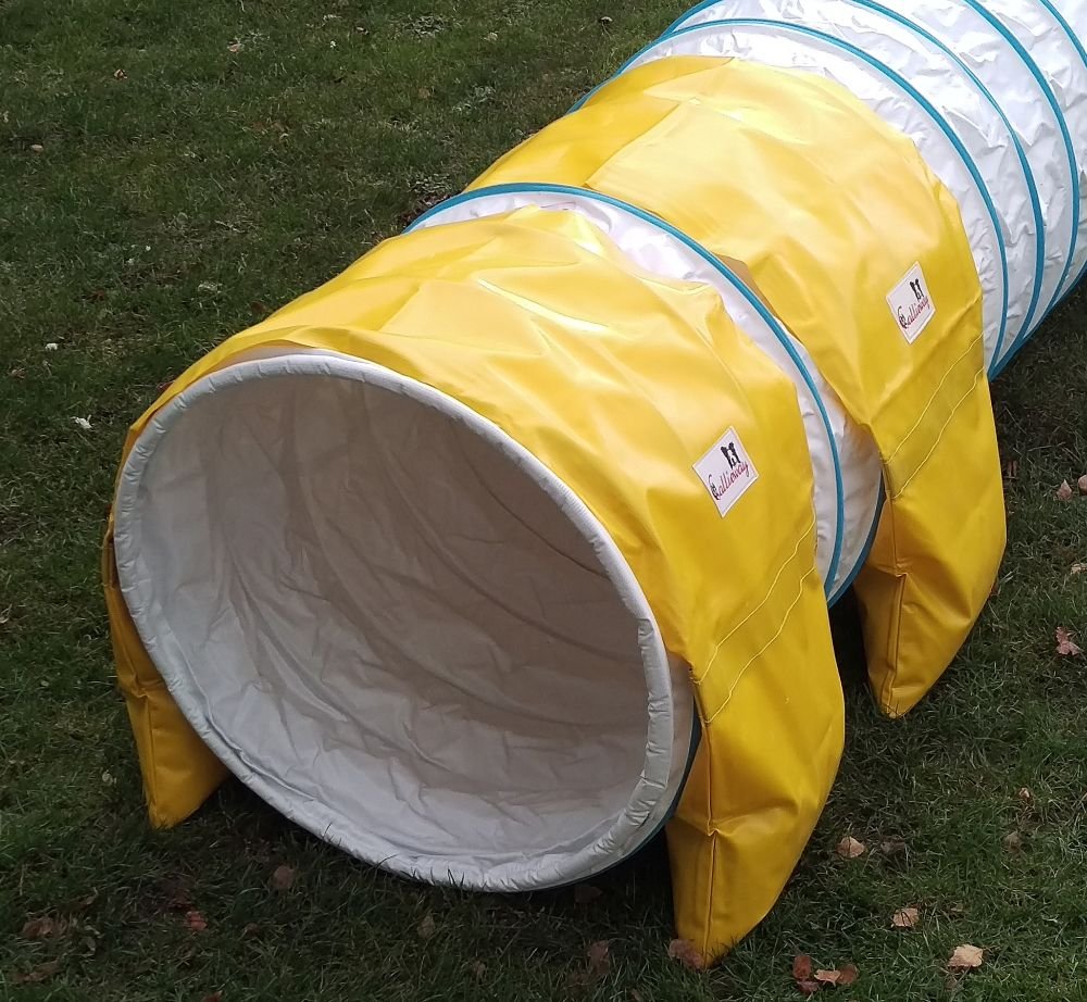 Callieway Confezione Doppia - Due Sacchi di Sabbia „Basic Adatto per Tunnel agilità Ø 60 Centimetri (Giallo)