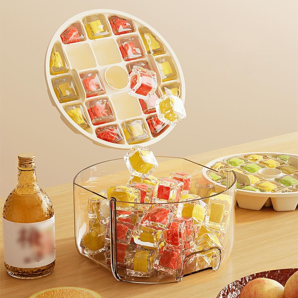 Portable Ice Maker with Lid and Scoop for Outdoor Camping RVs Home Use Making Cubes Coffee Juice Cold Drinks