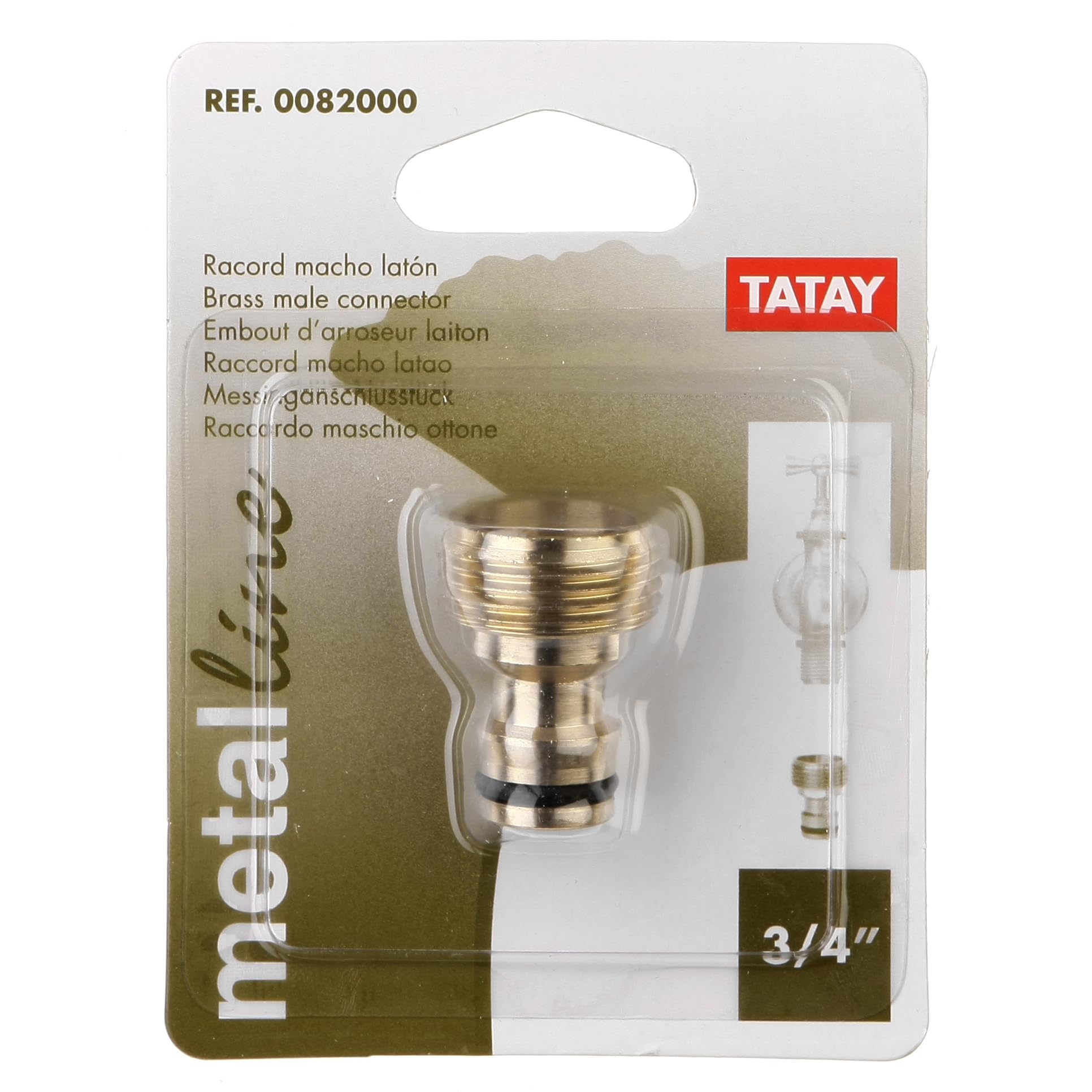Tatay 0082000 Male Connector, 3/4", Gold, 3/4-Inch - Image 2